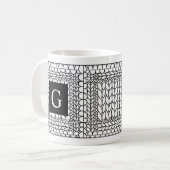 Tricot PURL BLANC Mug Blanc + Initiale II (Devant gauche)