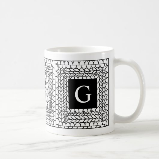 Tricot PURL BLANC Mug Blanc + Initiale II (Droite)