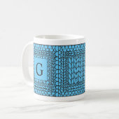 Tricot PURL BLEU Mug Blanc + Texte (Devant gauche)