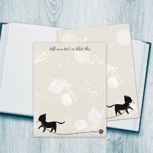 Tricot Thème Chats Fils Blank Papier à rebut