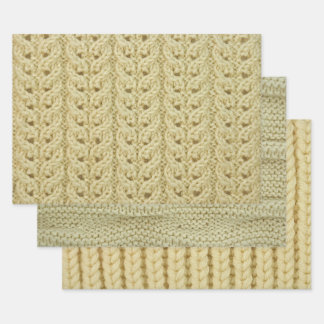 Tricot trio Dua Motif de feuille papier d'emballag