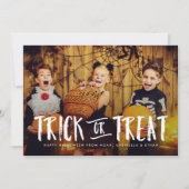 Tricoter Ou Traiter Carte photo Halloween (Devant)