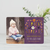 Tricoter Ou Traiter Carte photo Halloween (Debout devant)