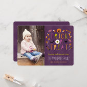 Tricoter Ou Traiter Carte photo Halloween (Devant/Arrière en situation)