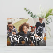 Tricoter ou traiter le Carte photo d'Halloween (Debout devant)