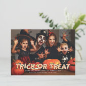 Tricoter ou traiter le Carte photo d'Halloween (Debout devant)
