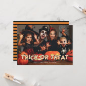 Tricoter ou traiter le Carte photo d'Halloween (Devant/Arrière en situation)