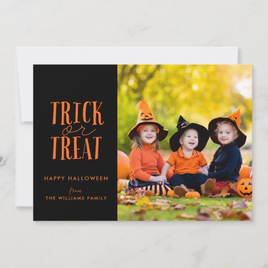 Tricoter ou traiter le Carte photo d'Halloween (Devant)