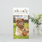 Tricoter ou traiter le Carte photo d'Halloween (Debout devant)