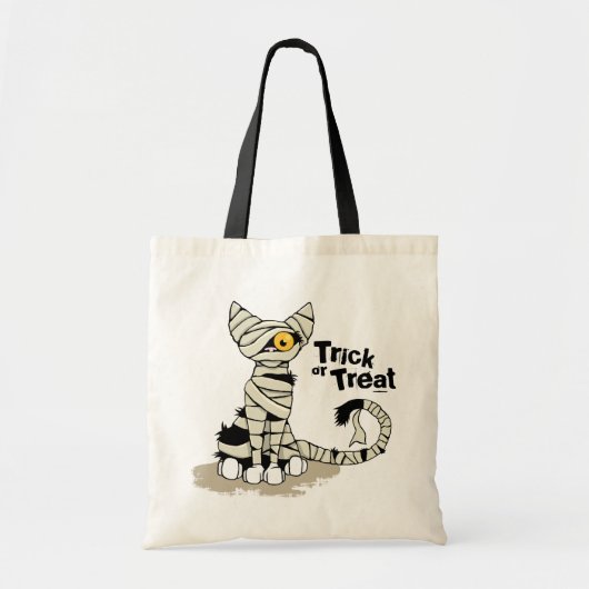 Tricoter ou traiter le chat maman - Sac Halloween (Devant)