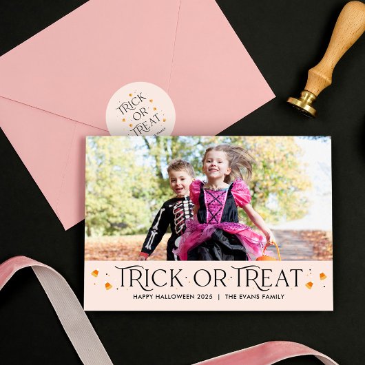 Tricoter Ou Traiter Temps Halloween Carte photo