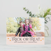 Tricoter Ou Traiter Temps Halloween Carte photo (Debout devant)