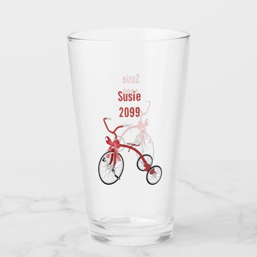 Tricycle Noël Enfants Pint Soda Verre (Devant)