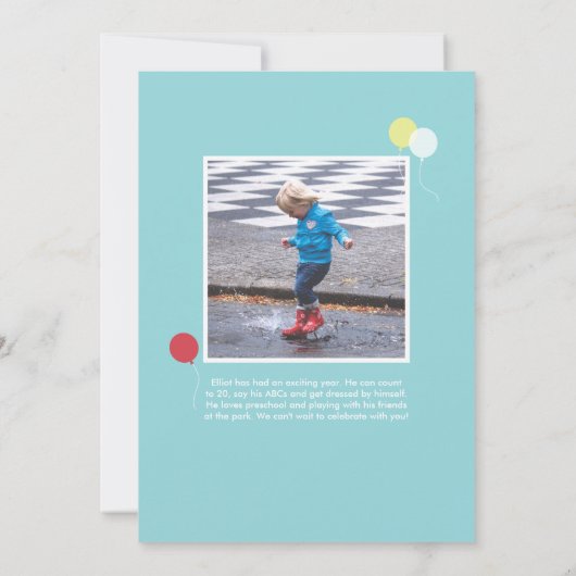 Tricylce Troisième Invitation d'anniversaire (Dos)