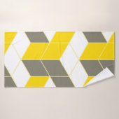 Trident cubique isométrique gris et jaune sans joi (Serviette de bain)