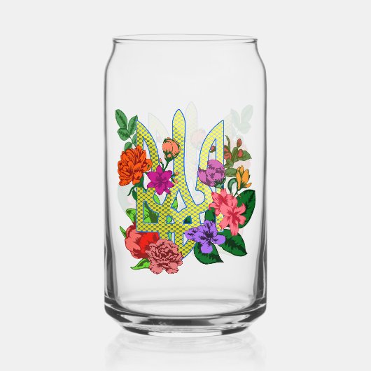 trident tryzub de l'héraldique ukrainienne fleurs  (Recto)