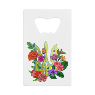 trident tryzub de l'héraldique ukrainienne fleurs