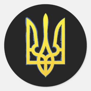 Trident Tryzub Militair Patriottisch Ronde Sticker