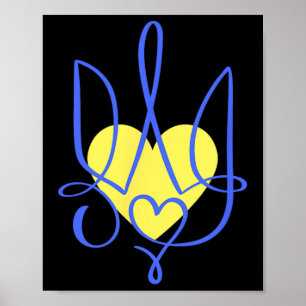 Trident Wapen van Oekraïne Cadeau Hart Poster