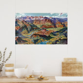  Trient en de kaart van Brenta Dolomites Italië Poster (Keuken)