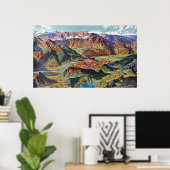  Trient en de kaart van Brenta Dolomites Italië Poster (Thuiskantoor)