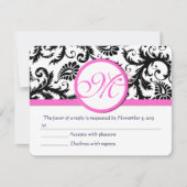 Trier rose noir et blanc en damas RSVP (Devant)