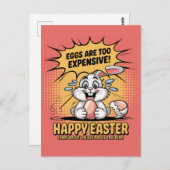 Triest huilen paashaas eitjes te duur Cartoon Briefkaart (Voorkant / Achterkant)