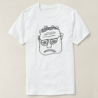 Triest man frons hand getrokken gezicht shirt
