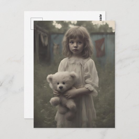 Triest spookkind in het verlaten circus briefkaart (Voorkant / Achterkant)