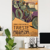 Trieste Abbazia Italy Vintage Poster 1911 (Thuiskantoor)