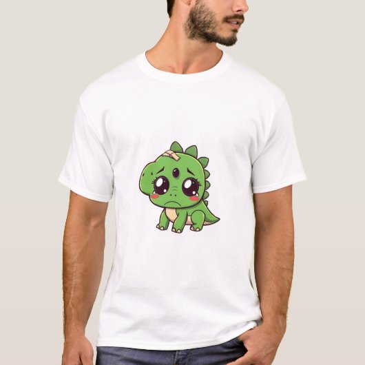 Trieste dinosaurus met bandage T-shirt (Voorkant)