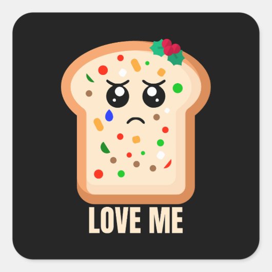 Trieste Fruitcake Love me Vierkante Sticker (Voorkant)