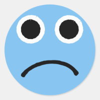 Trieste gezicht Stickers blauw fronsen Emoticon