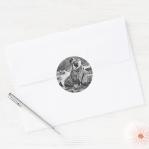 Trieste Gotische Vrouw Sympathie Kunstillustratie Ronde Sticker