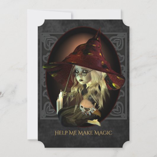Trieste heks Halloween Party Uitnodiging (Voorkant)