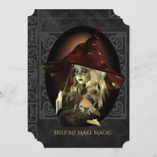 Trieste heks Halloween Party Uitnodiging