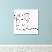 Trieste huilen huilen witte muis Kaart stempel lab Canvas Afdruk (Insitu (Houten vloer))