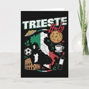 Trieste Italie Italia Drapeau Italien Carte Souven
