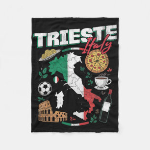 Trieste Italië Italia Italiaanse Vlag Kaart Souven Fleece Deken