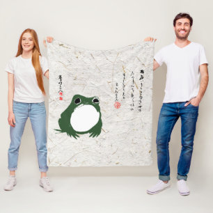 Trieste japanse kikker Toad 19e eeuw Fleece Deken