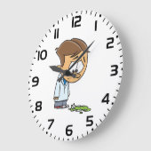 Trieste Jongen Wetenschapper met Gebroken Experime Grote Klok (Hoek)