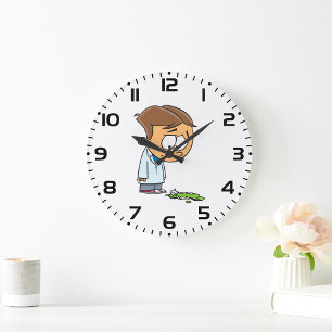 Trieste Jongen Wetenschapper met Gebroken Experime Grote Klok