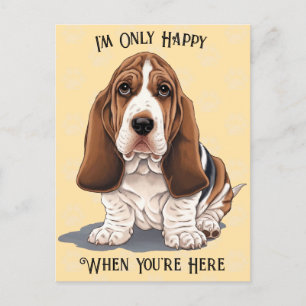 Trieste puppy Briefkaart alleen blij als je hier b
