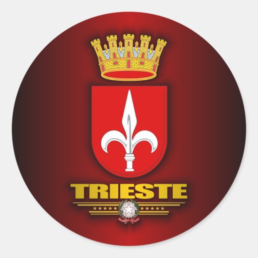 Trieste Ronde Sticker (Voorkant)