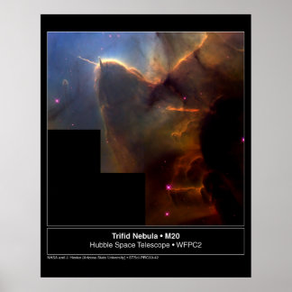 Trifid Nebula M20 Hubble Telescope Foto Poster