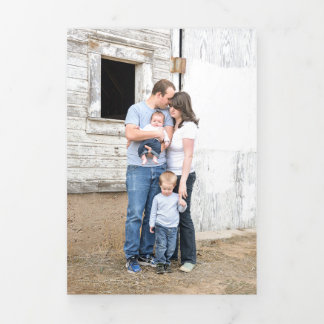 Trifold 4 Foto Evergreen Tree Waterverf Kaart