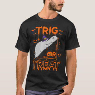Trig of Treat Hippopotamus Wiskunde Teacher Costum T-shirt
