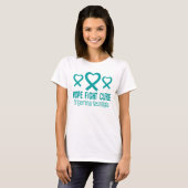 Trigeminale Neuralgie TN Blauwgroen Heart Ribbon T T-shirt (Voorkant volledig)