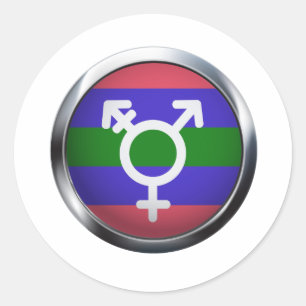 TRIGENDER MEDAILLON RONDE STICKER