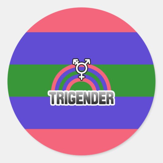 TRIGENDER REGENBOOG STICKER (Voorkant)